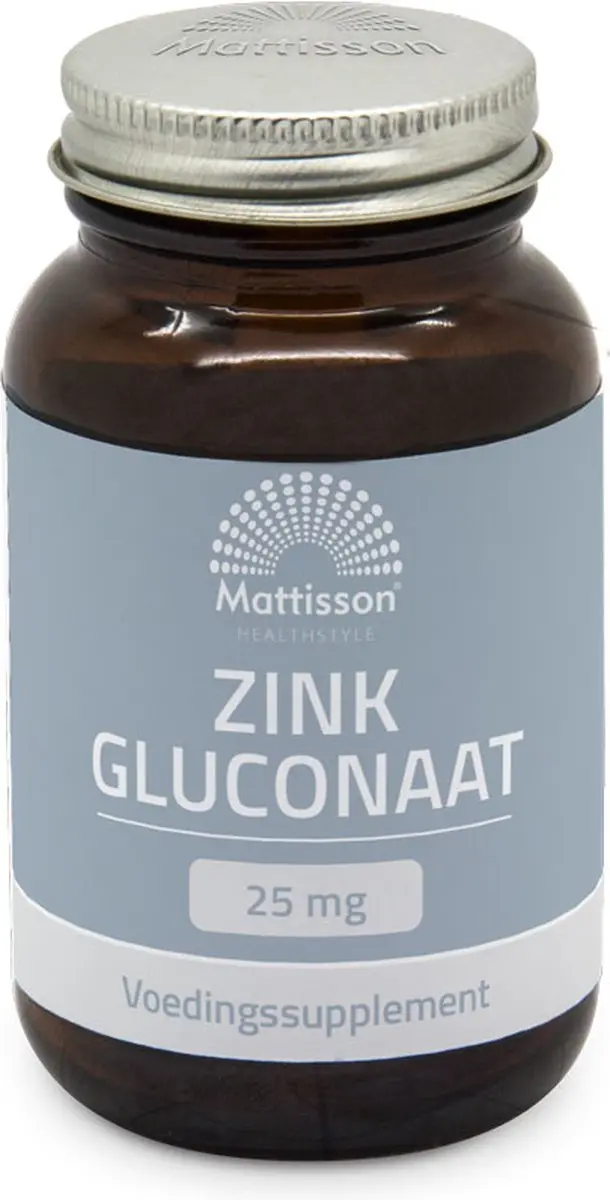 Mattisson Zink Gluconaat 25mg Tabletten - 60 Stuks