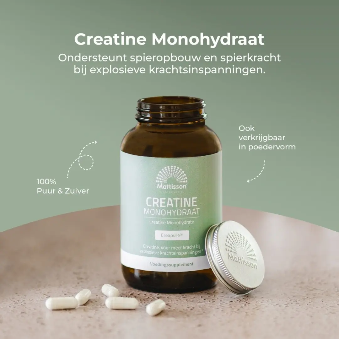 Mattisson Creatine Monohydraat Capsules Creapure 180 Stuks