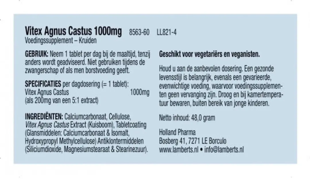 Lamberts Vitex Agnus Castus 60 Tabletten