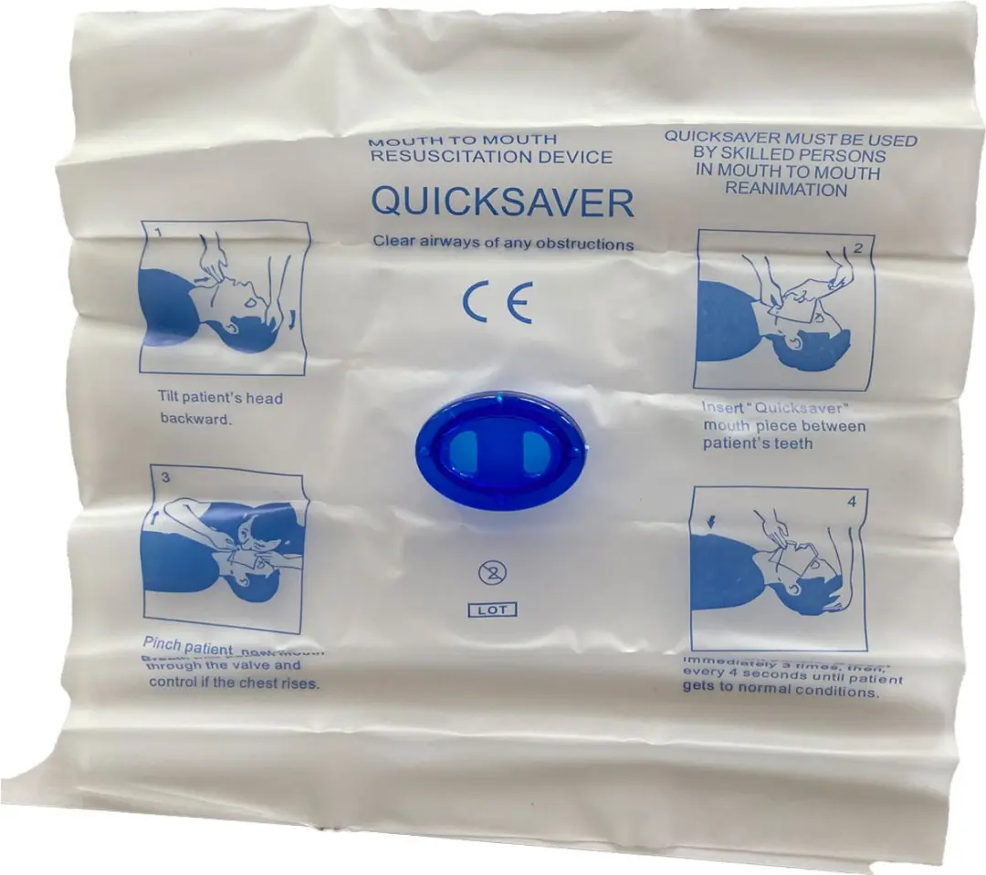 Kiss of Life Reanimatie Mondmasker - Blauw/Wit
