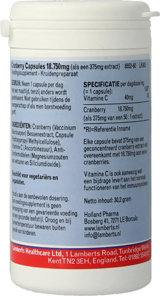 Lamberts Cranberry Capsules 60 Stuks