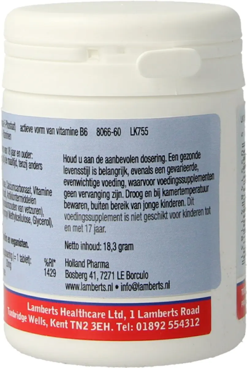 Lamberts Vitamine B6 (P5P) 20mg 60 Tabletten
