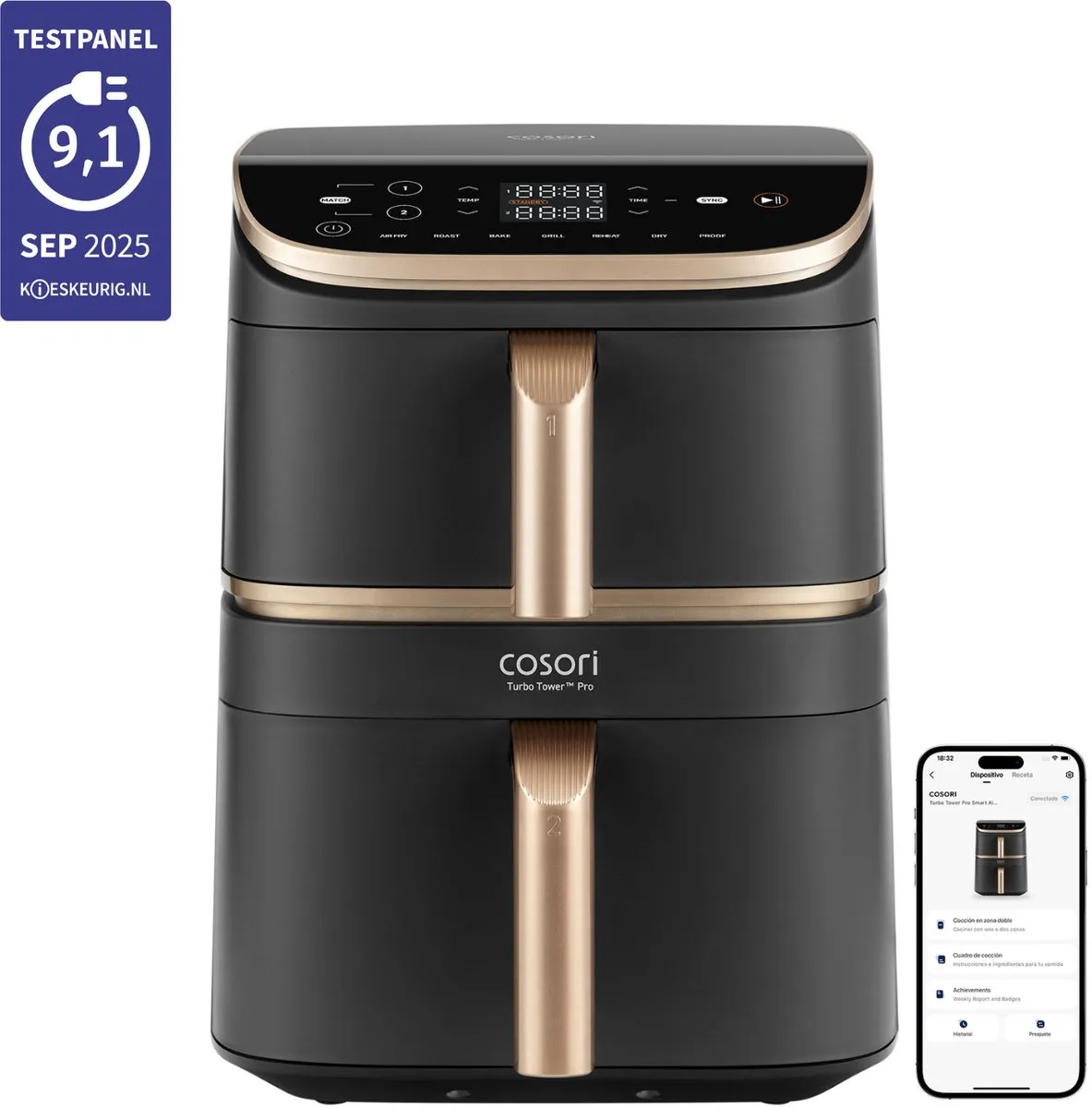 Cosori XXL Airfryer Turbo Tower Pro 10.8L