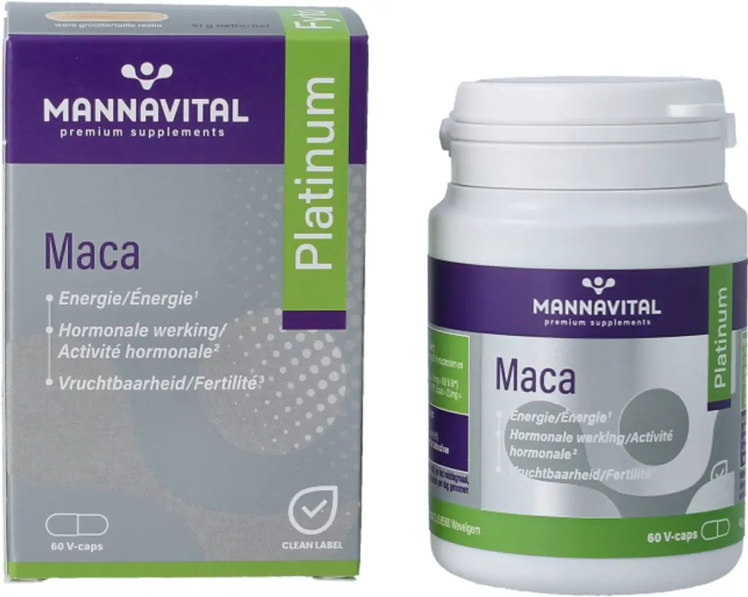 Mannavital Maca Platinum Capsules - 60 Stuks