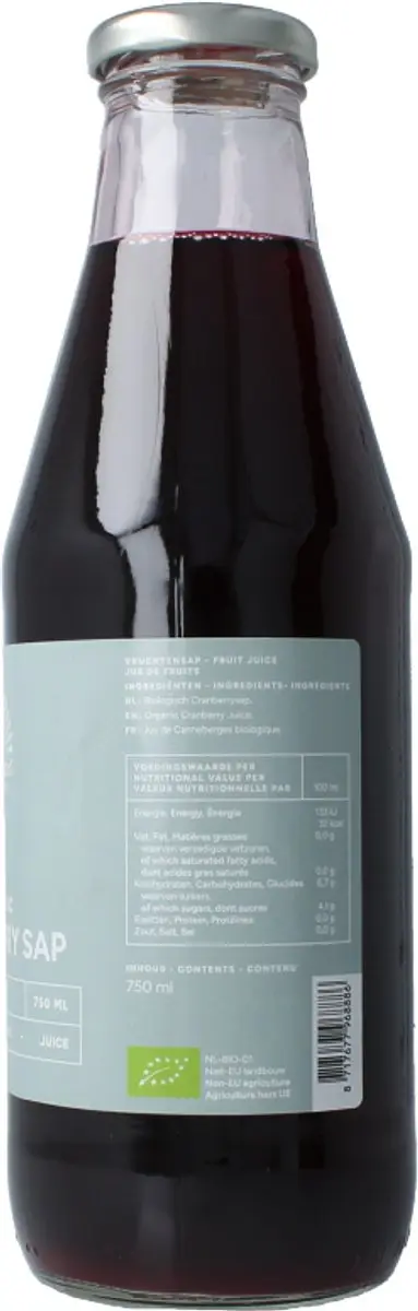 Mattisson Biologische Cranberrysap 750ml - Ongezoet