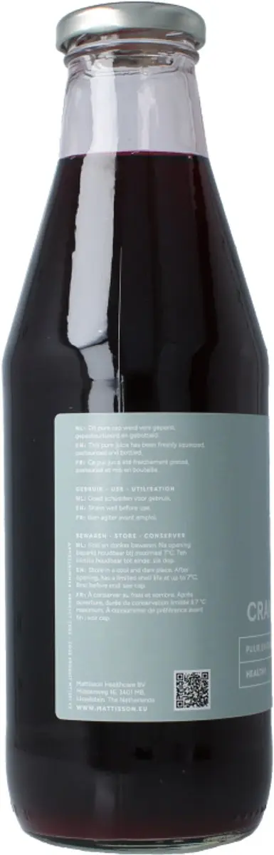 Mattisson Biologische Cranberrysap 750ml - Ongezoet