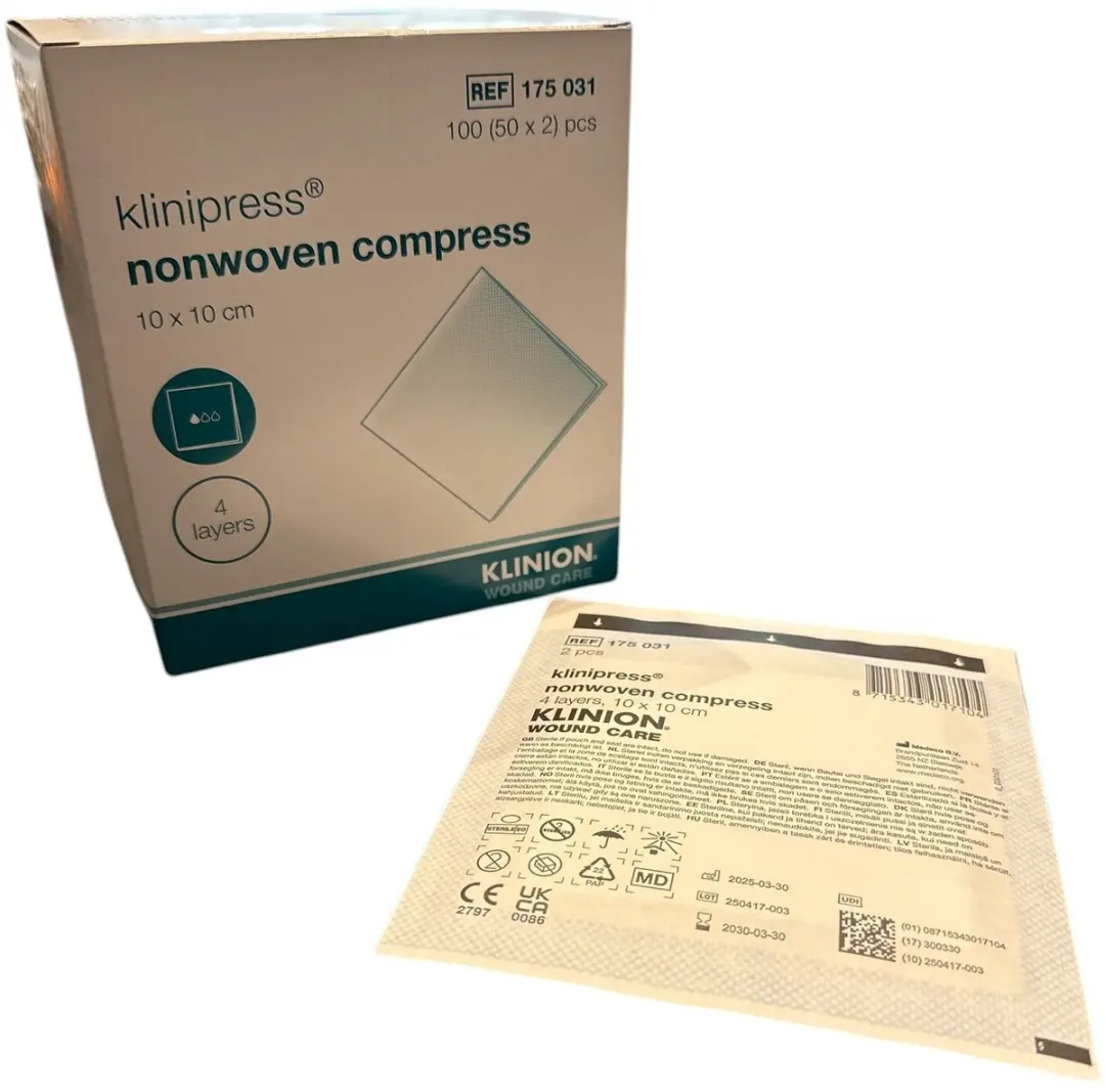 Klinion Non-Woven Kompres 10x10cm - 100 Stuks