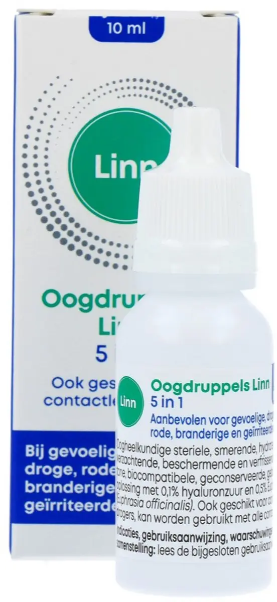 Linn Oogdruppels 5-in-1 Euphrasia & Hyaluron 10ml - 3 Stuks