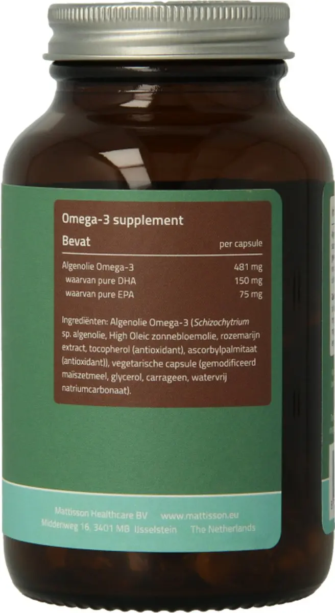 Mattisson Vegan Algenolie Omega 3 120 Capsules