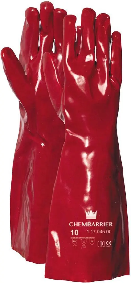 Oxxa Cleaner 17-045 Chemisch Bestendige Handschoenen - 12 Paar - Rood