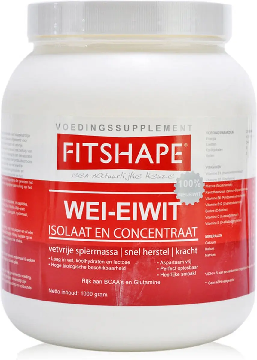 Fitshape Wei Eiwit Aardbei 1000g