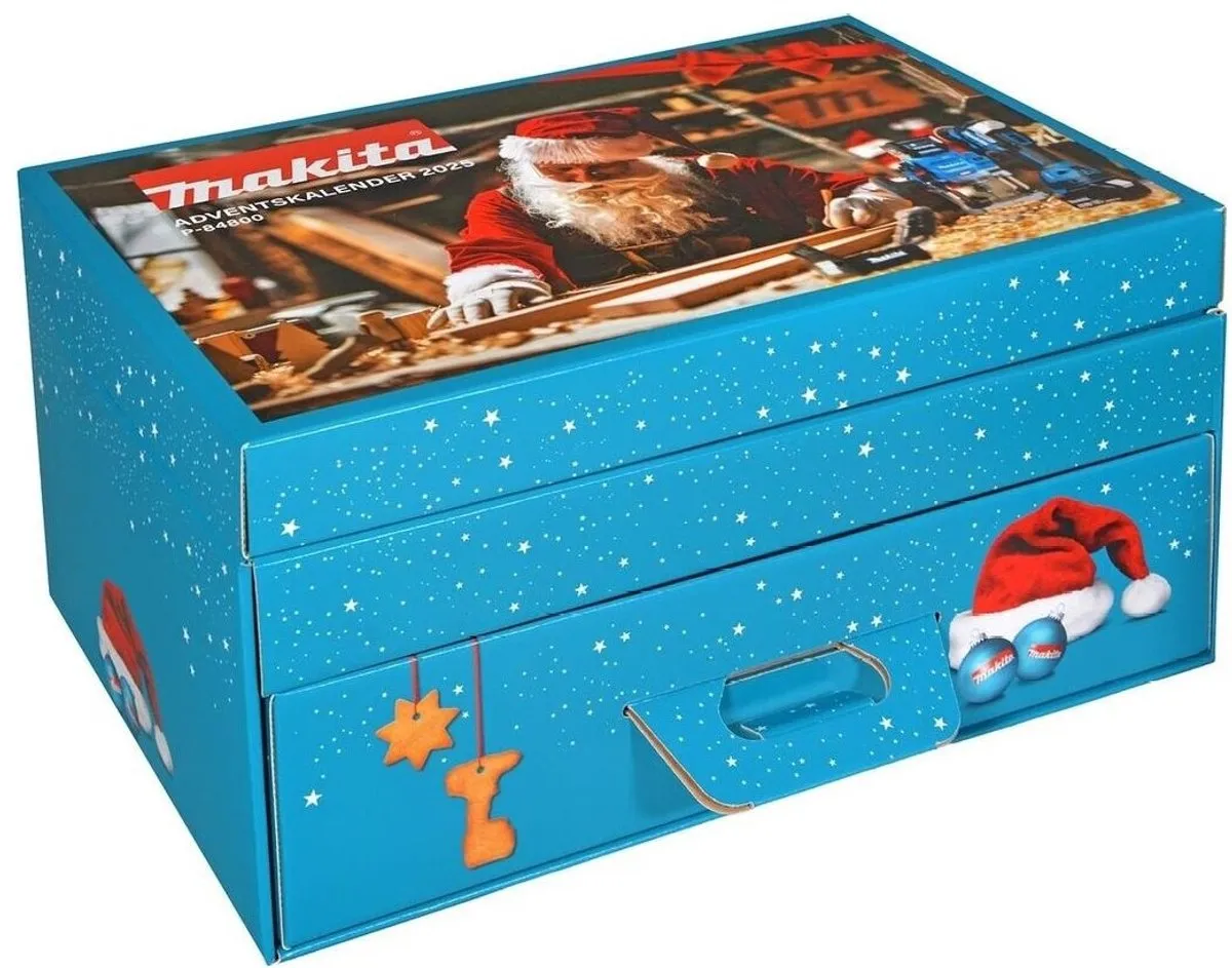 MAKITA Adventskalender - met exclusieve artikelen - met mini accuboormachine sleutelhanger - Limited Edition -kerstkado voor Makita fans P-84800