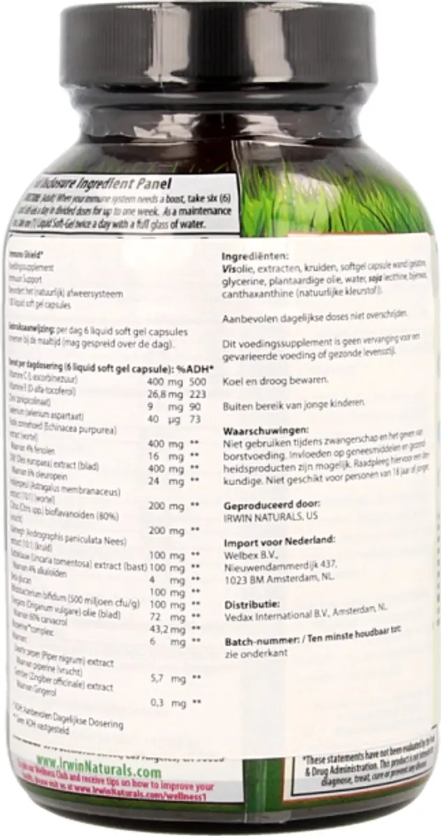 Irwin Naturals Immuno-Shield Voedingssupplement 100 Capsules
