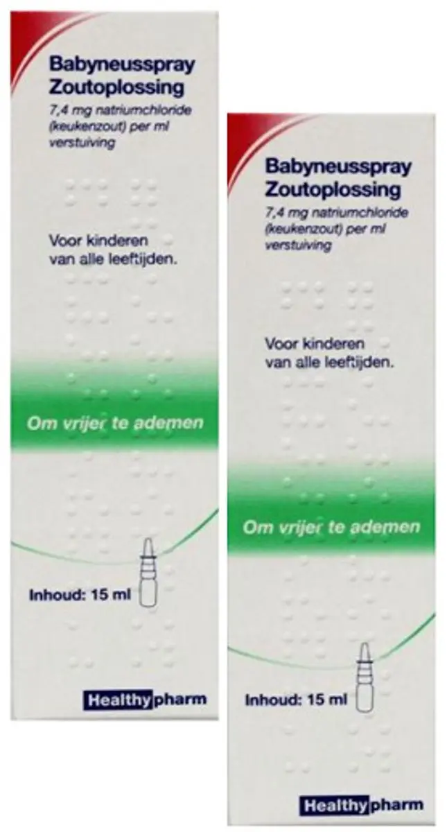 Healthypharm Baby Zoutoplossing Neusspray 30ml - 2x15ml