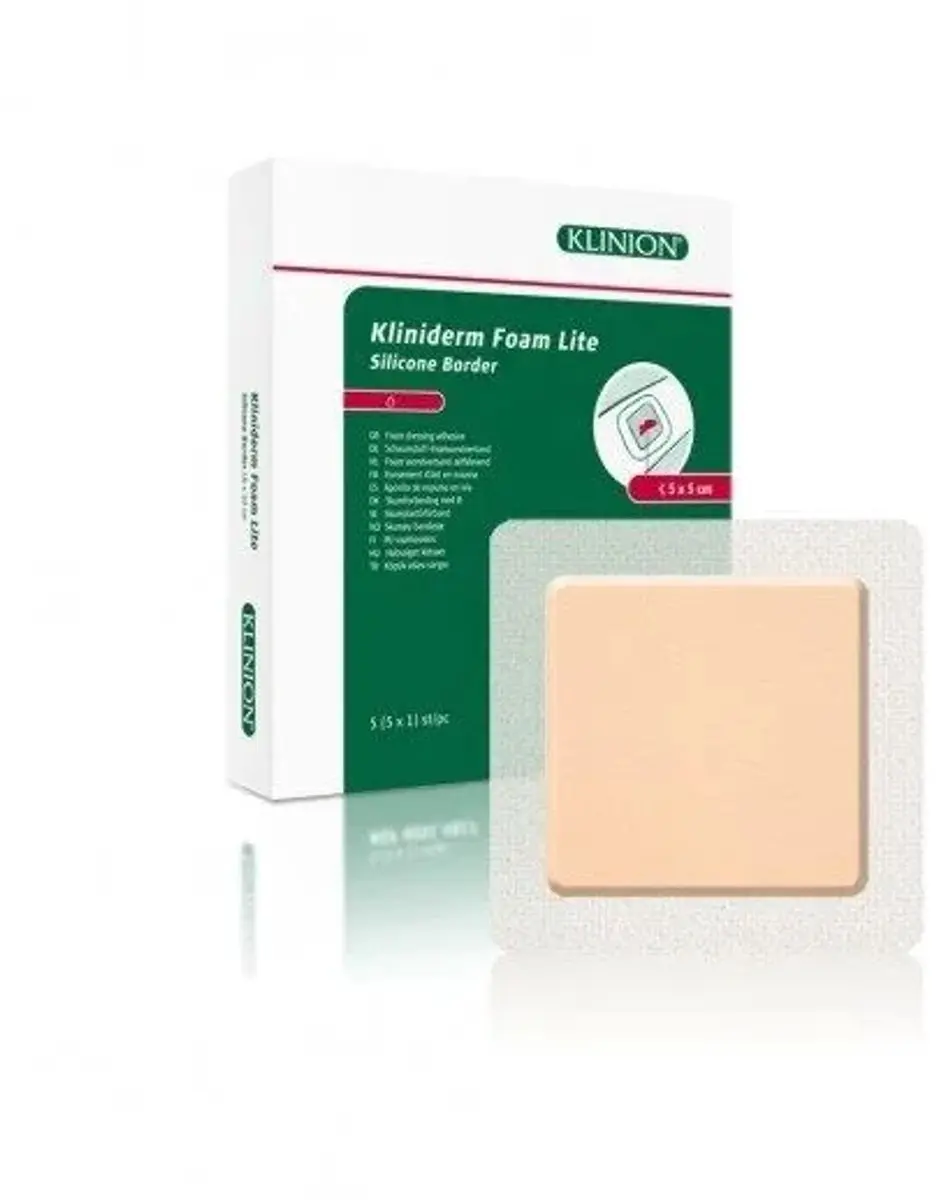 Klinion Kliniderm Foam Silicone Lite Schuimverband 7,5x7,5cm - 5 Stuks