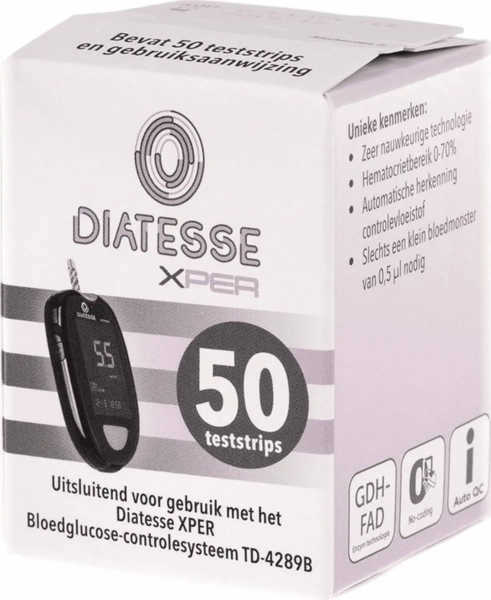 Diatesse XPER Glucose Teststrips GD100850 - 50 Stuks - afbeelding 6 van 6