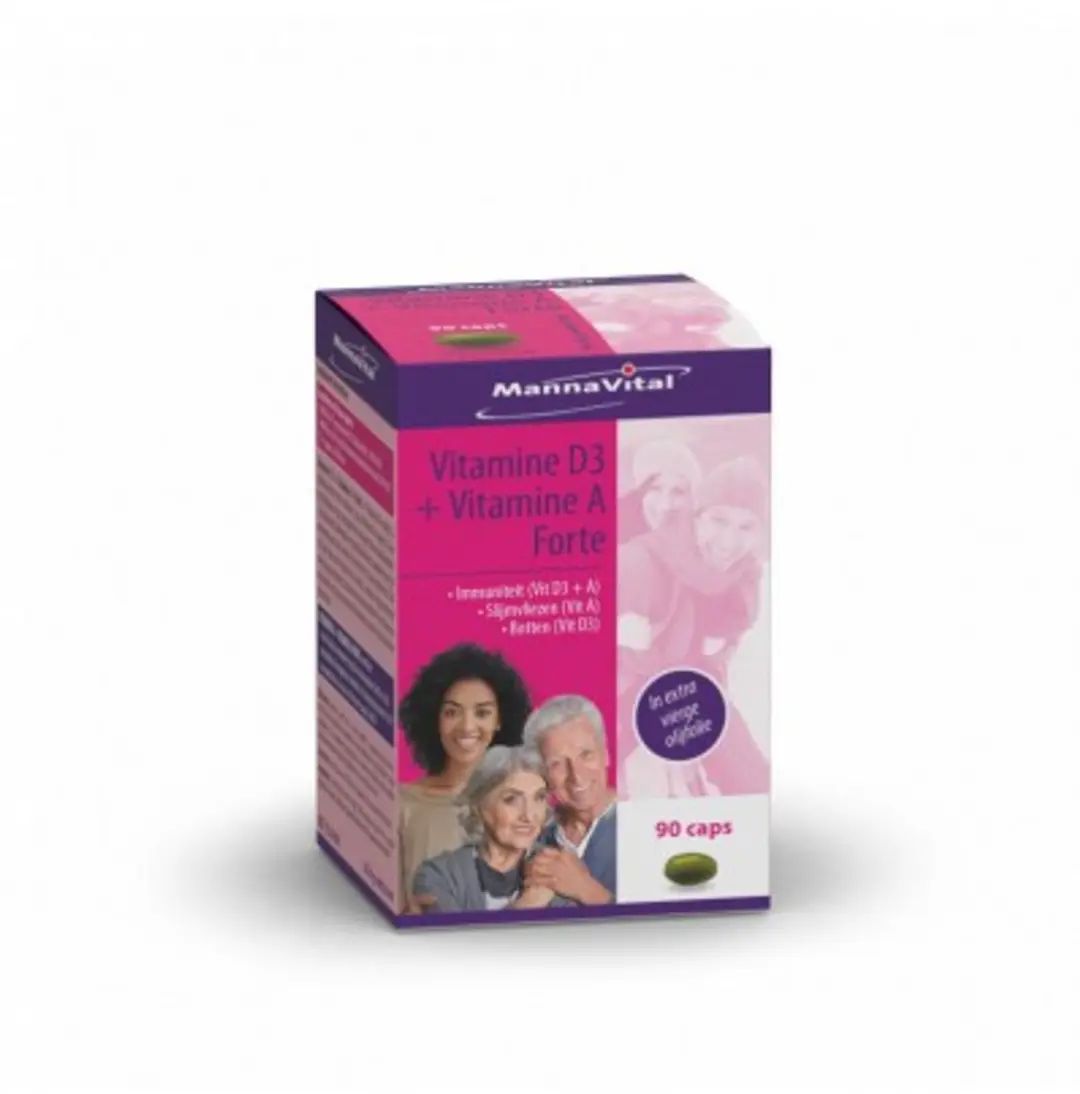 Mannavital Vitamine D3 + A Forte 90 Capsules