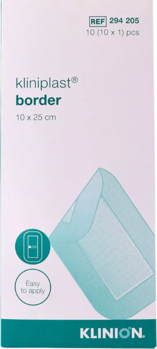 Klinion Kliniplast Border 10x25cm Steriel - 10 Stuks