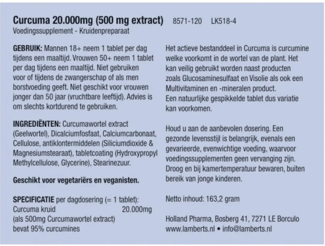 Lamberts Kurkuma 120 Tabletten