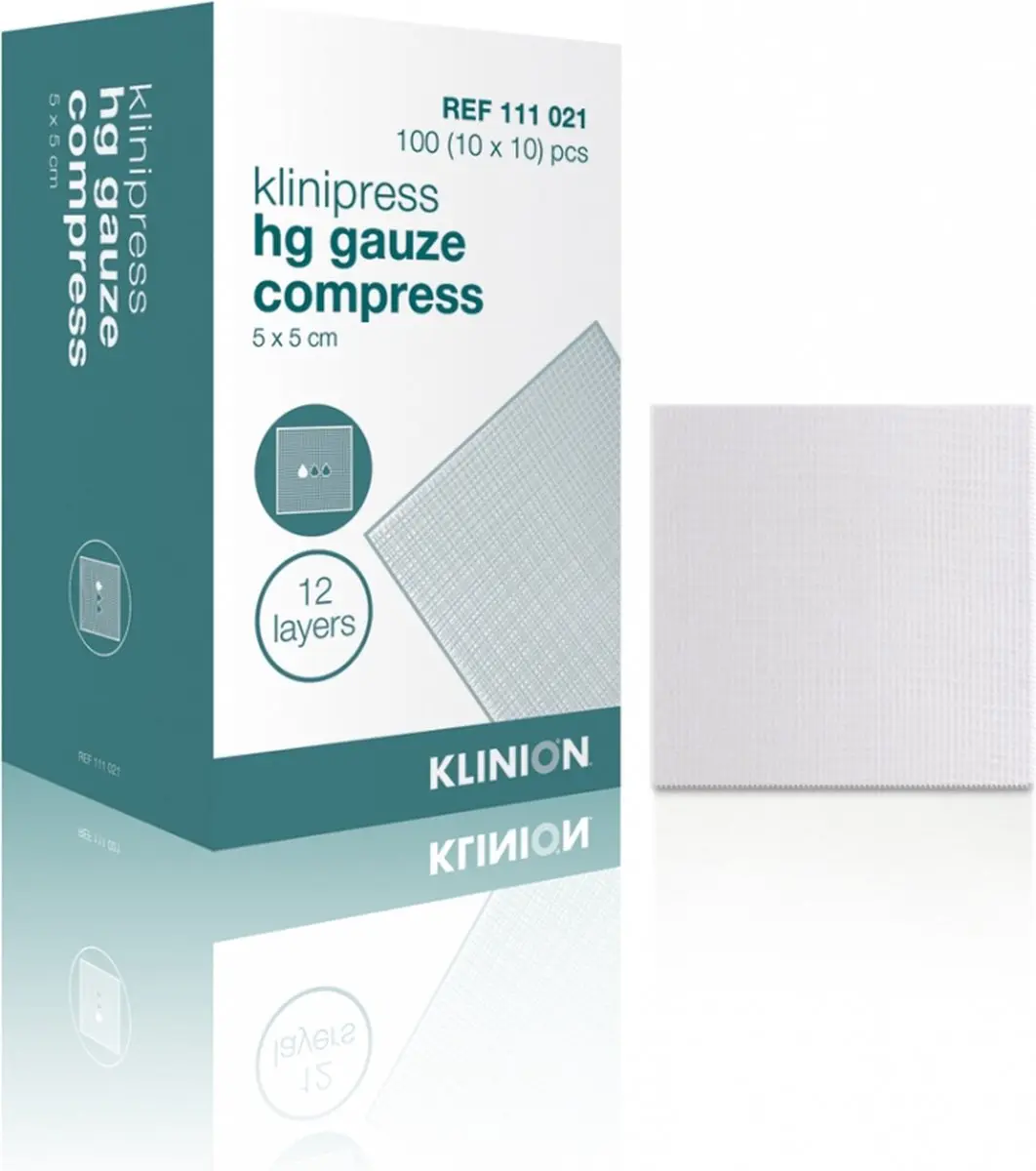 Klinion HG Gaaskompressen 5x5cm