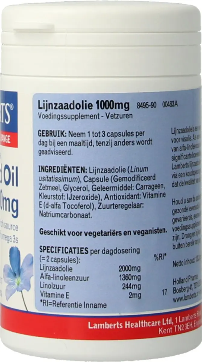 Lamberts Flax Lijnzaad 1000mg - 90 Capsules