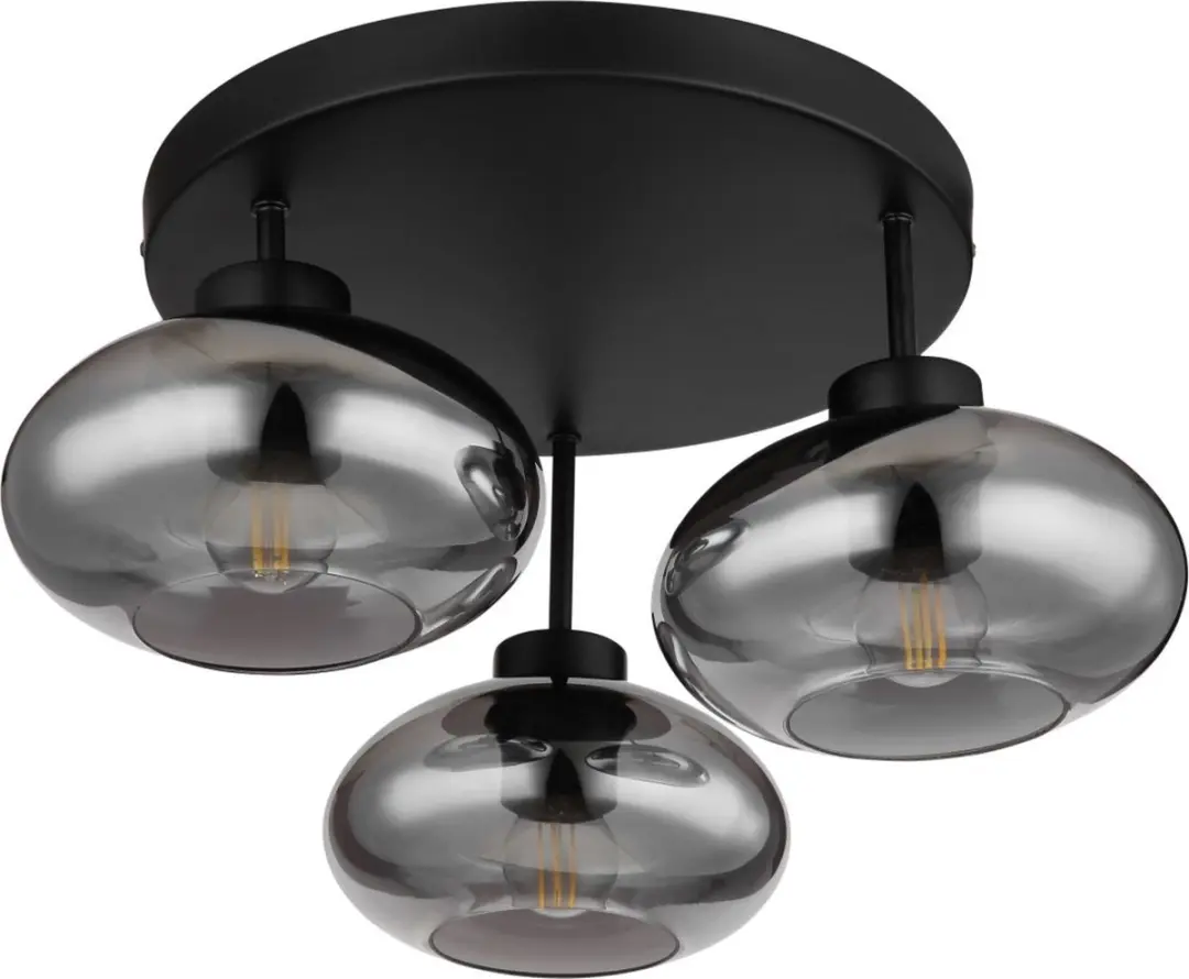 Globo Shaun Plafondlamp Zwart Ø40cm - 3x E27