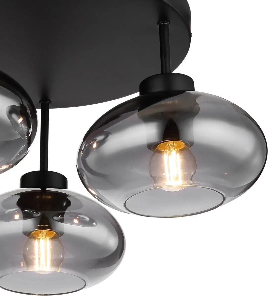 Globo Shaun Plafondlamp Zwart Ø40cm - 3x E27