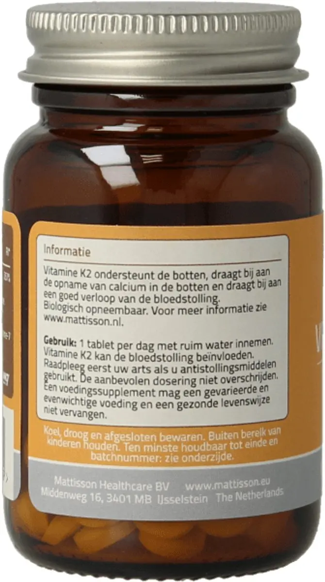 Mattisson Vitamine K2 MK7 200mcg - 60 Tabletten