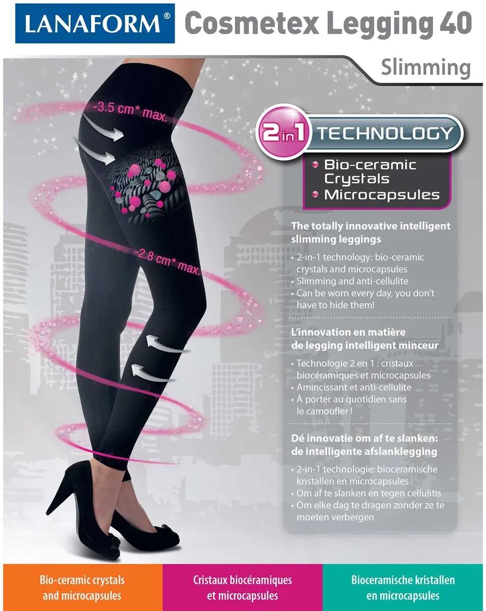 Lanaform Cosmetex Legging-M Shapewear - Zwart