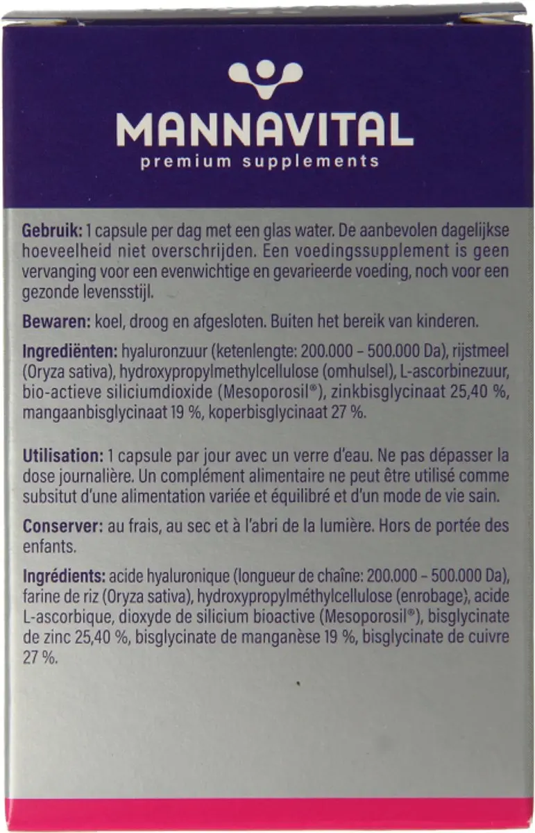 Mannavital Hyaluronzuur 60 Capsules