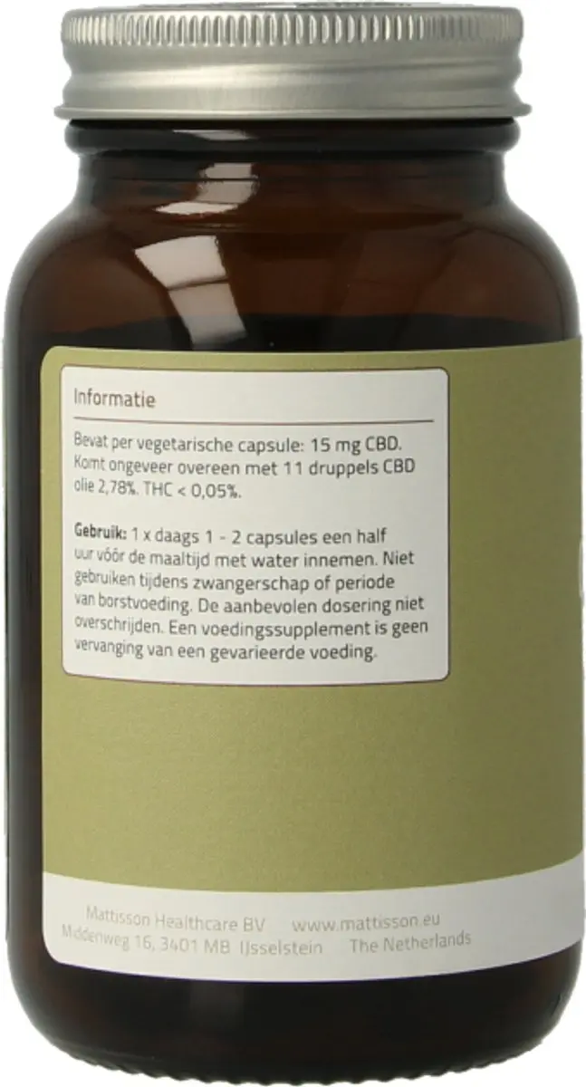 Mattisson CBD Olie 15mg Capsules - 60 Stuks