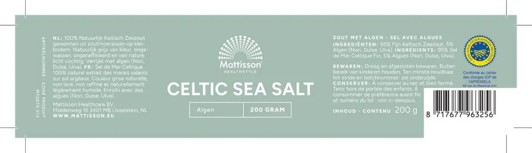 Mattisson Keltisch Zeezout met Algen 200g