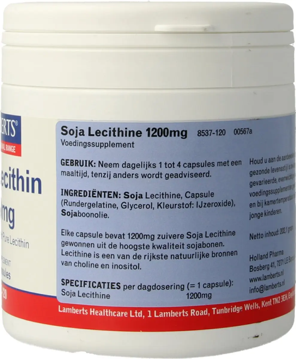 Lamberts Soya Lecithin 1200mg - 120 Capsules