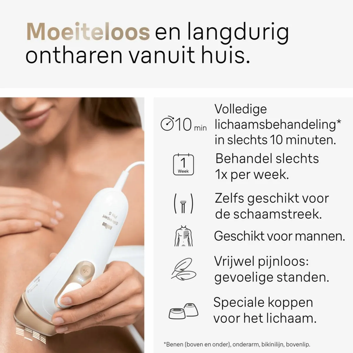 Braun Silk-expert Pro 5 PL5052 IPL Ontharingsapparaat - 125 Flitsen - Wit/Goud