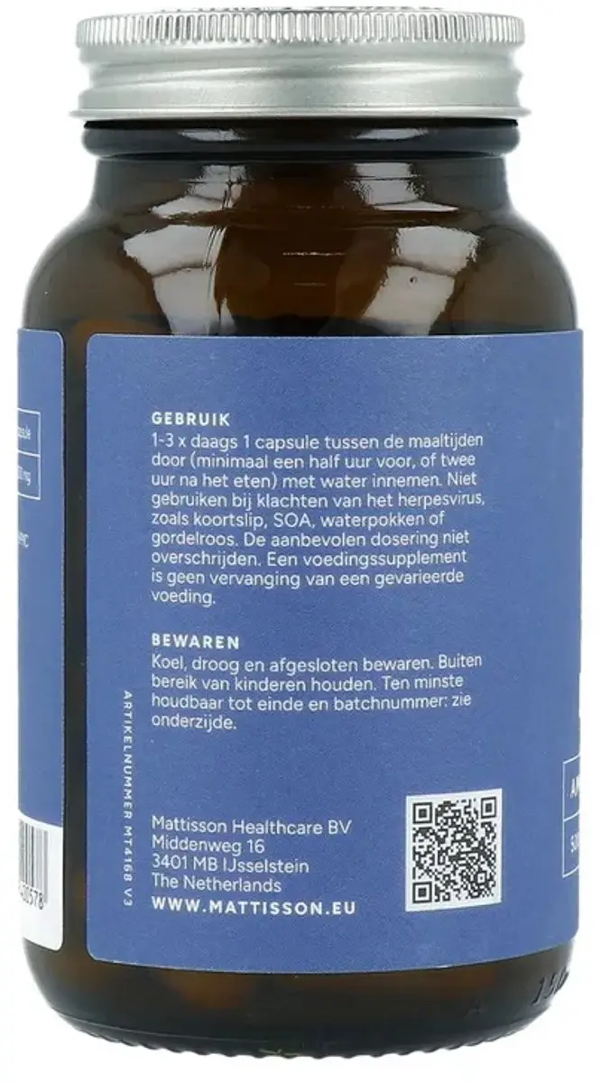 Mattisson L-Arginine 500mg - 60 Capsules