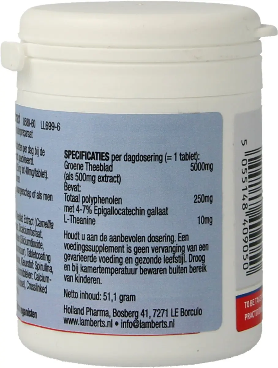 Lamberts Groene Thee 5000mg Tabletten - 60 Stuks