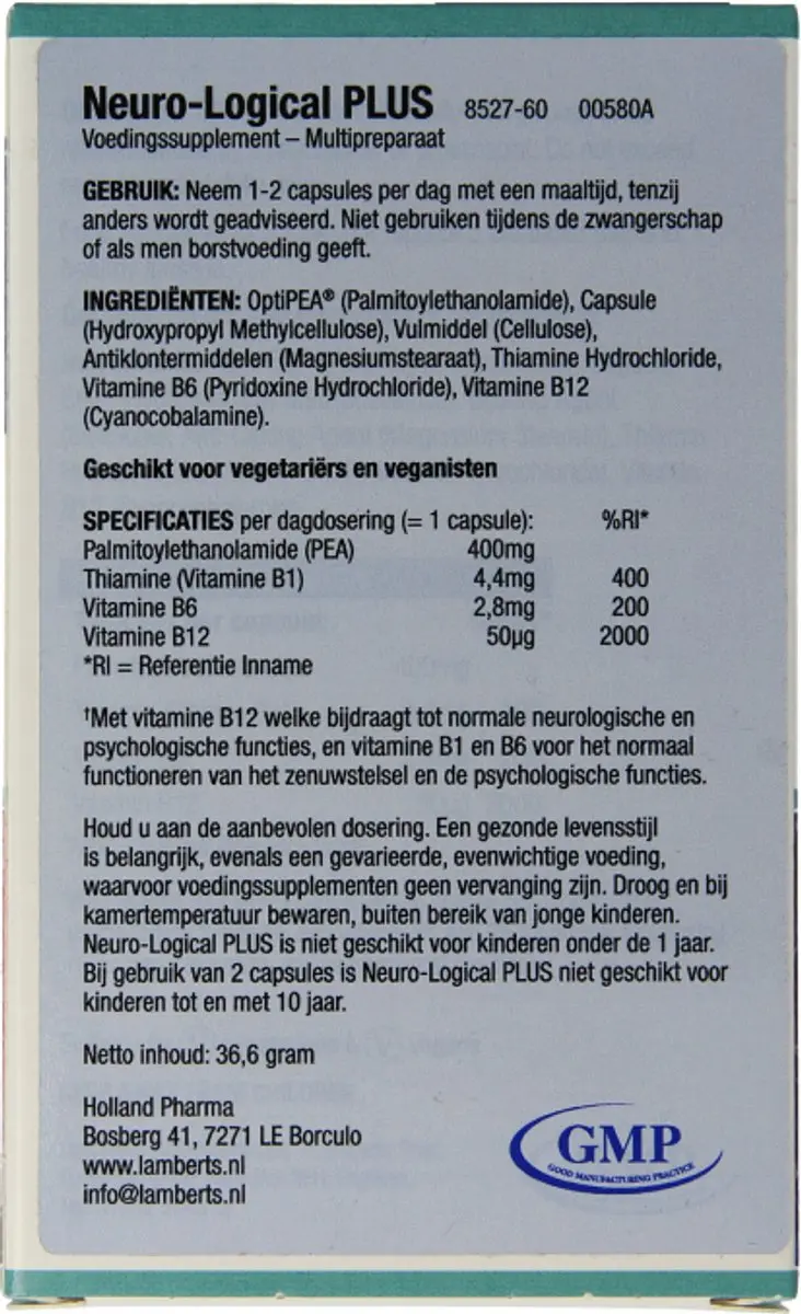 Lamberts Neuro-logical PEA plus 60 Capsules