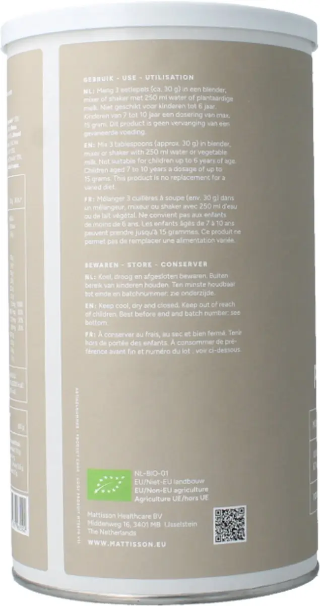 Mattisson Biologische Vegan Proteïne Blend Poeder 400g