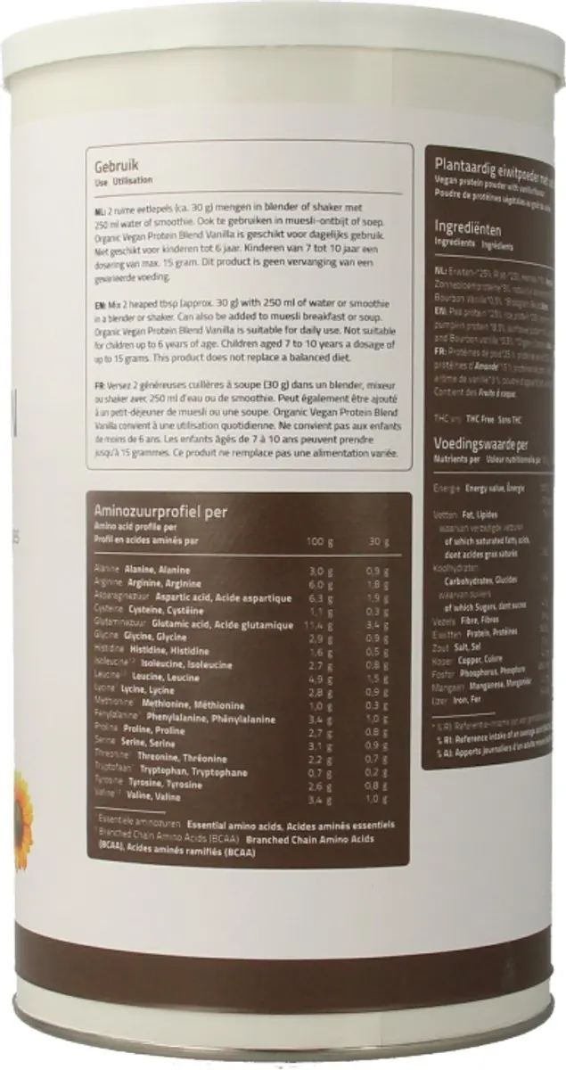 Mattisson Biologische Vegan Proteïne Blend 63% Vanille - 400g