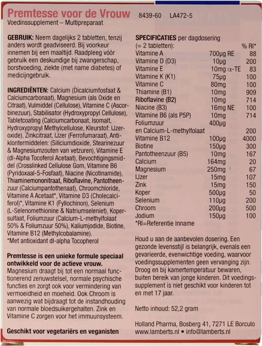Lamberts Premtesse 60 Tabletten