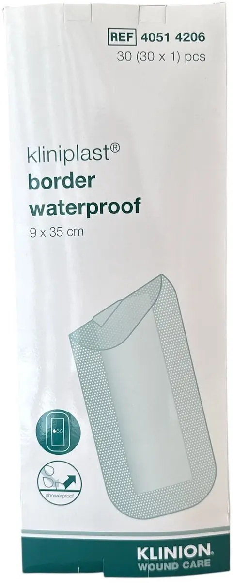 Klinion Kliniplast Waterproof Pleisters 9x35cm - 30 Stuks