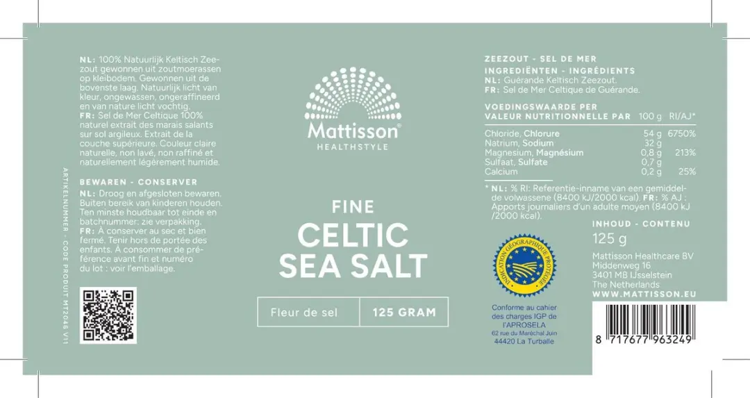 Mattisson Keltisch Zeezout Fijn Strooibus 125g