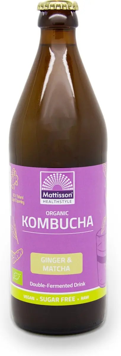 Mattisson Biologische Kombucha Gember & Matcha 500ml