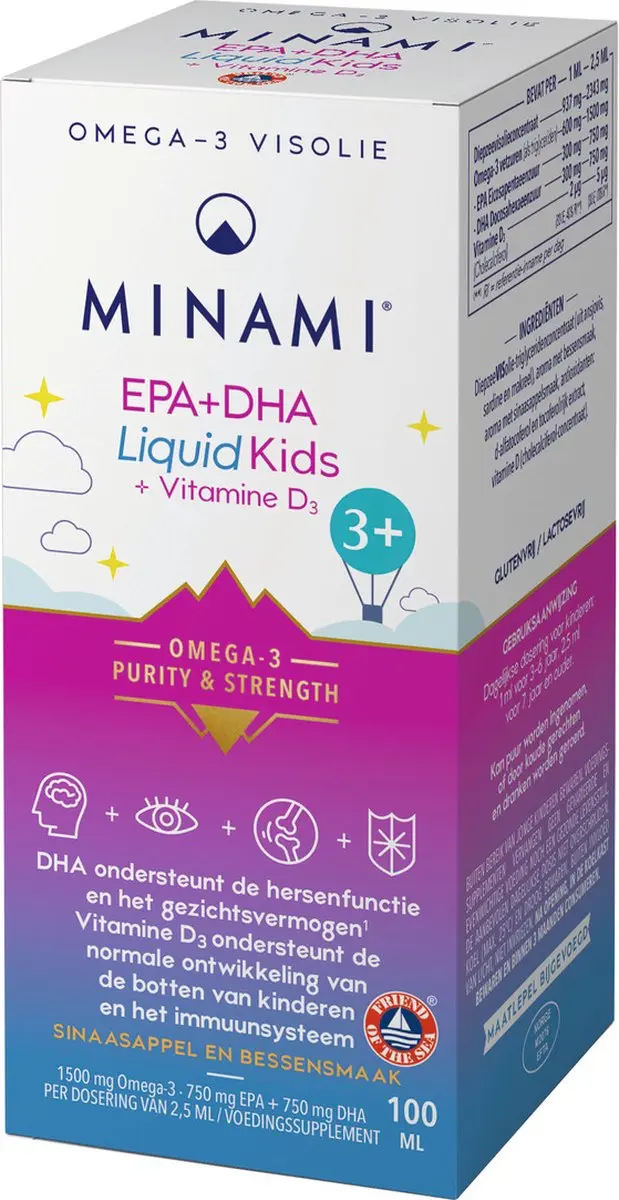 Minami EPA & DHA Liquid Kids + Vitamine D3 100ml - afbeelding 6 van 6