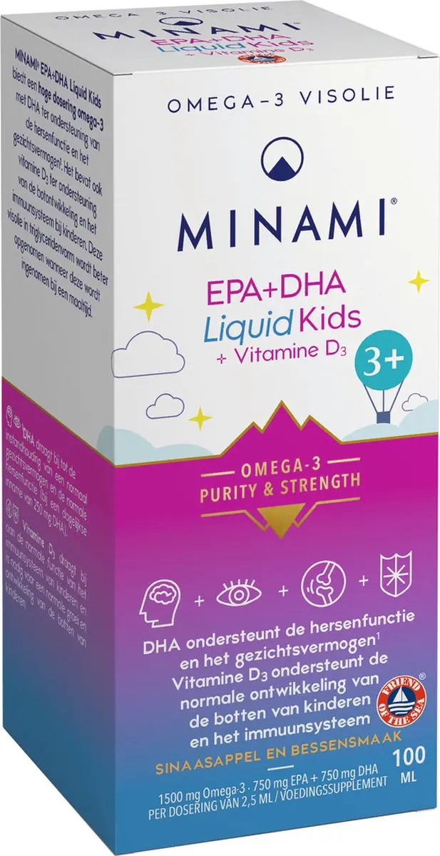 Minami EPA & DHA Liquid Kids + Vitamine D3 100ml