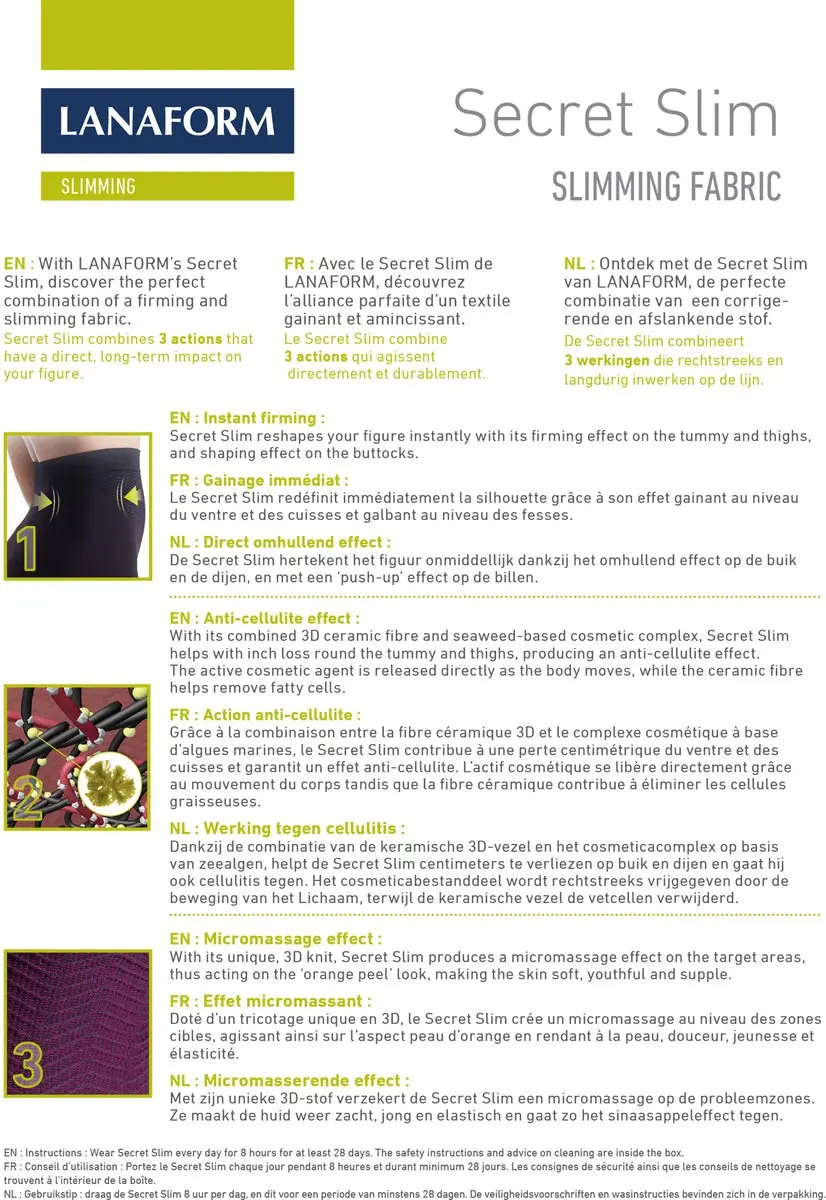 Lanaform Secret Slim-XL Afslankbroek - Zwart