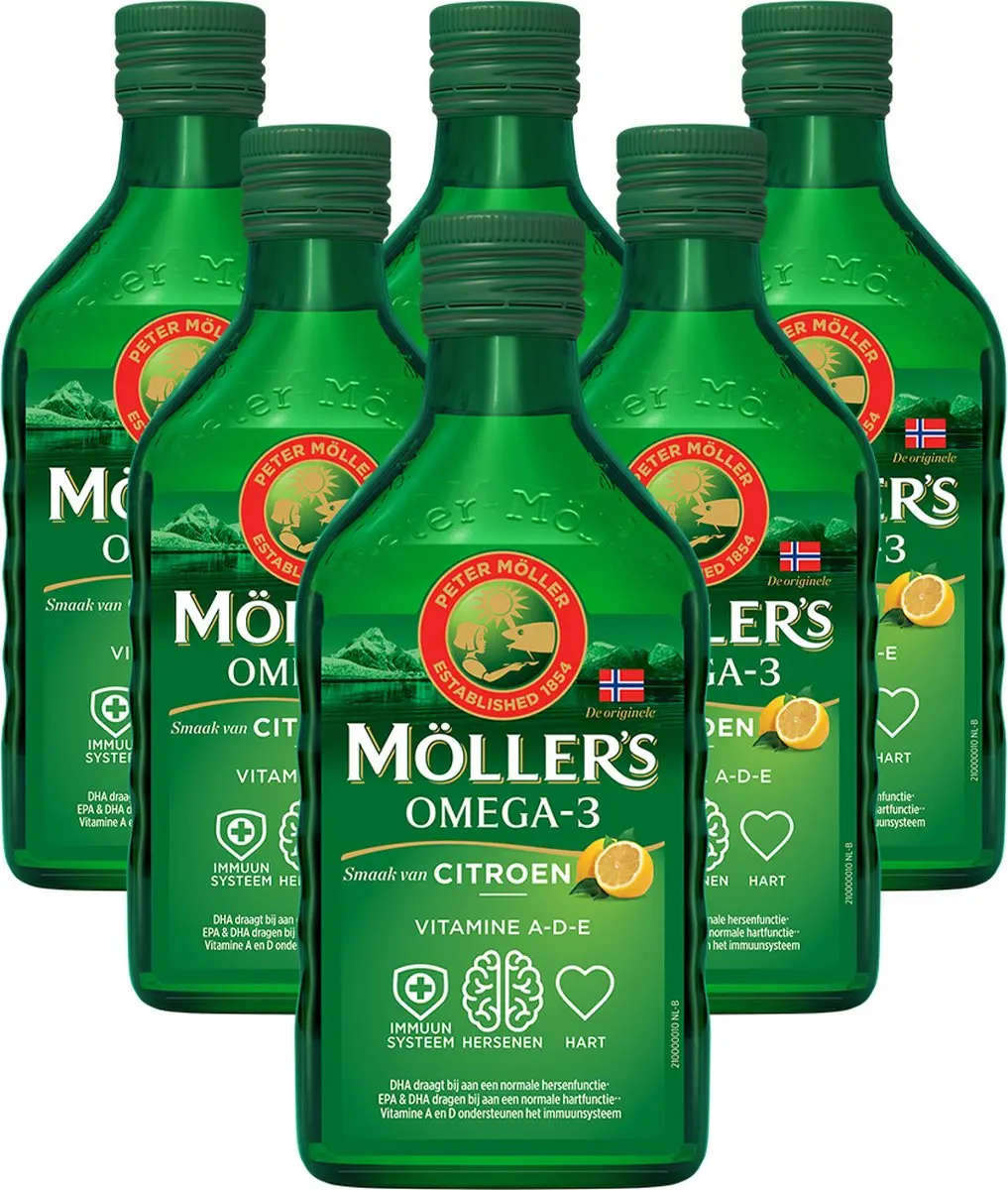 Mollers Omega-3 Levertraan Citroen 6x250ml