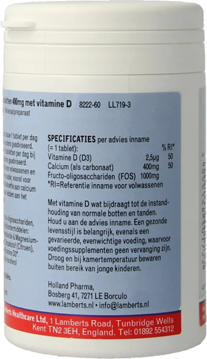 Lamberts Chewable Calcium 400mg - 60ml