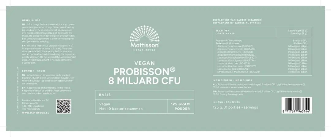 Mattisson Probisson Poeder 125g - 8 Miljard CFU