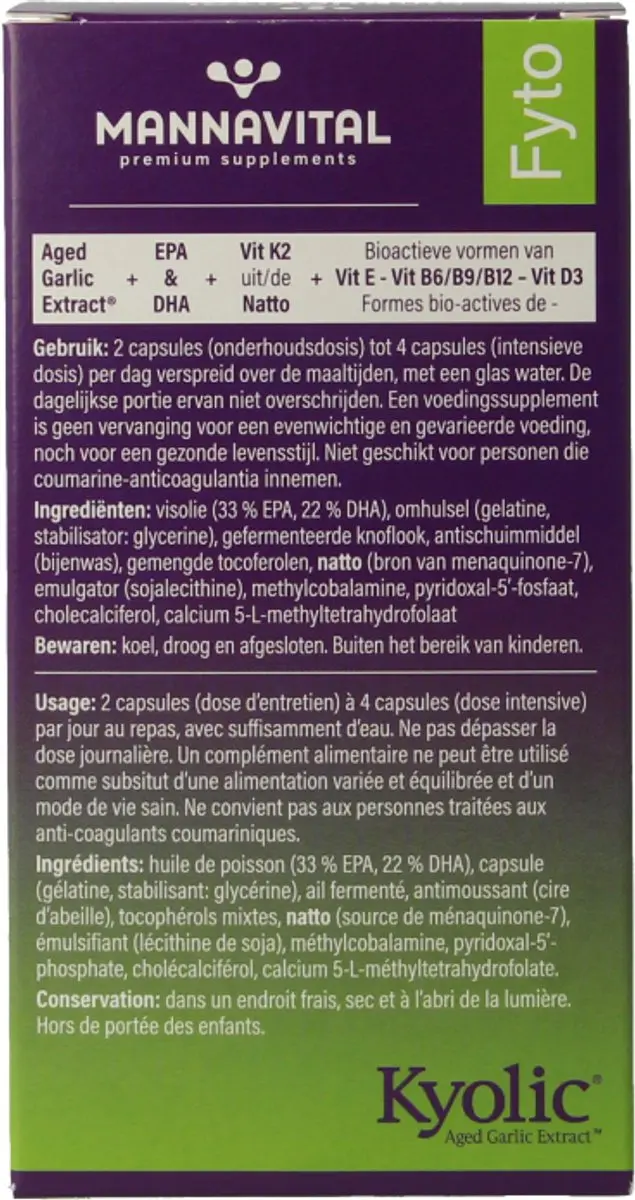 Mannavital Kyolic EPA & K2 80 Capsules
